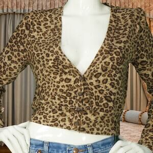 Rosette By Be Cool Leopard Animal Print Top Shirt M